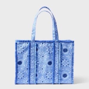 Roller Rabbit for Target Blue Floral Fringe Tote Bag